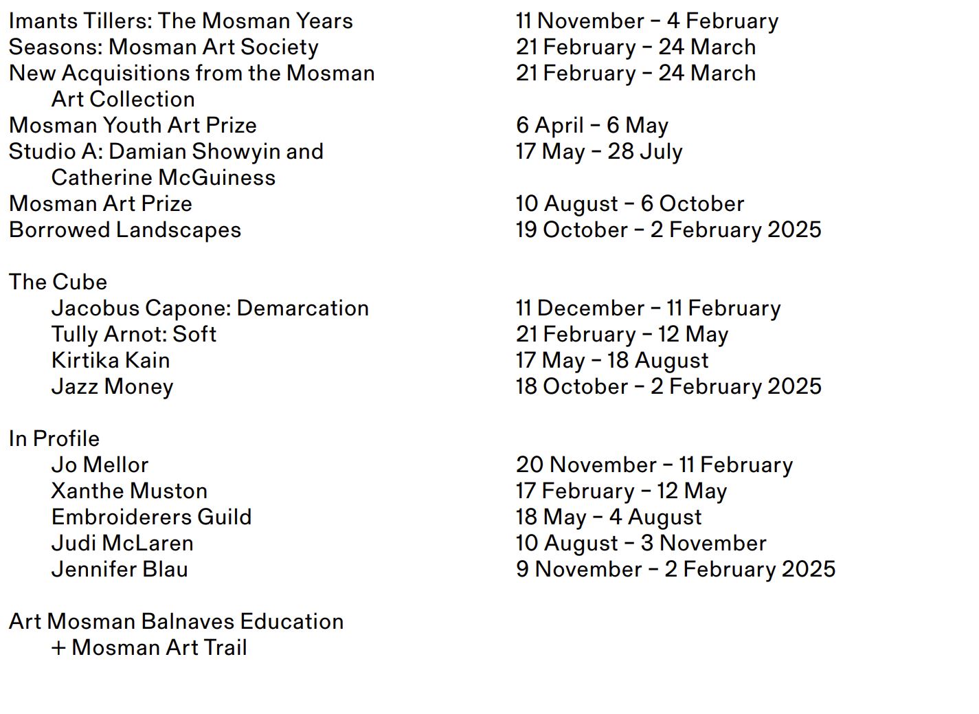 2024ProgramList.JPG Mosman Art Gallery