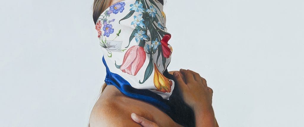 Michael Zavros Flora2016 Oil on aluminium 40 x 30cm
