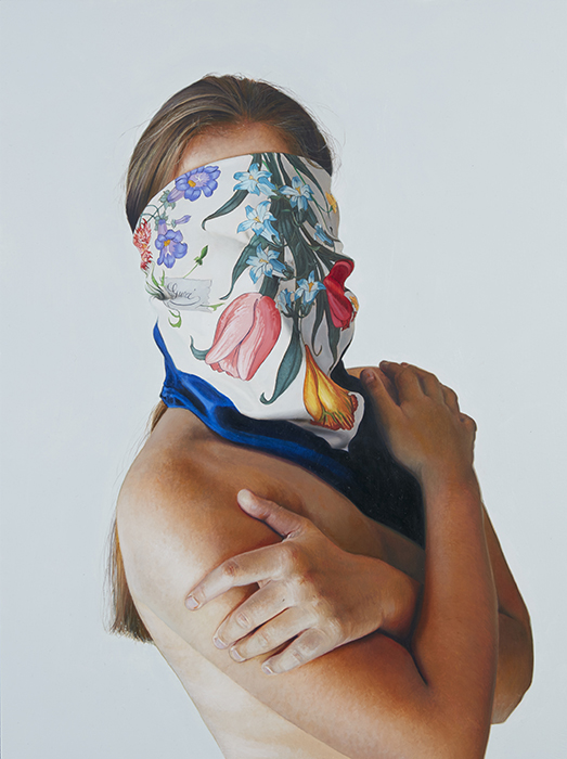 Michael Zavros Flora 2016 Oil on aluminium 40 x 30cm
