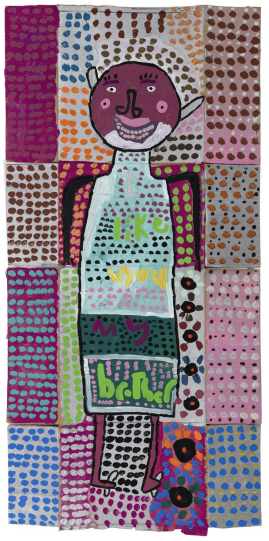 I like you my brother 2026, synthetic polymer paint on cardboard, courtesy of the artist and Studio A, Sydney.